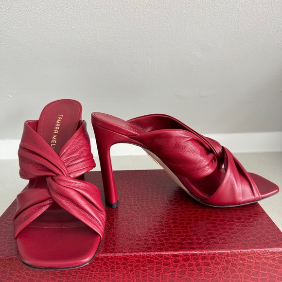TAMARA MELLON Red Leather Women's Heels - Picture 1 of 12